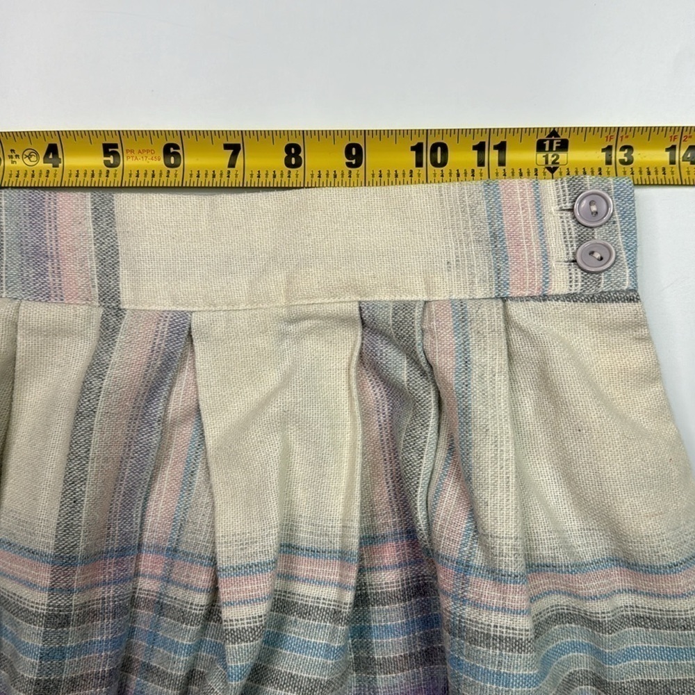 Vintage Marilyn Togs Wool A-line Blue Plaid Skirt Size 11 Waist 26" - Picture 7 of 10